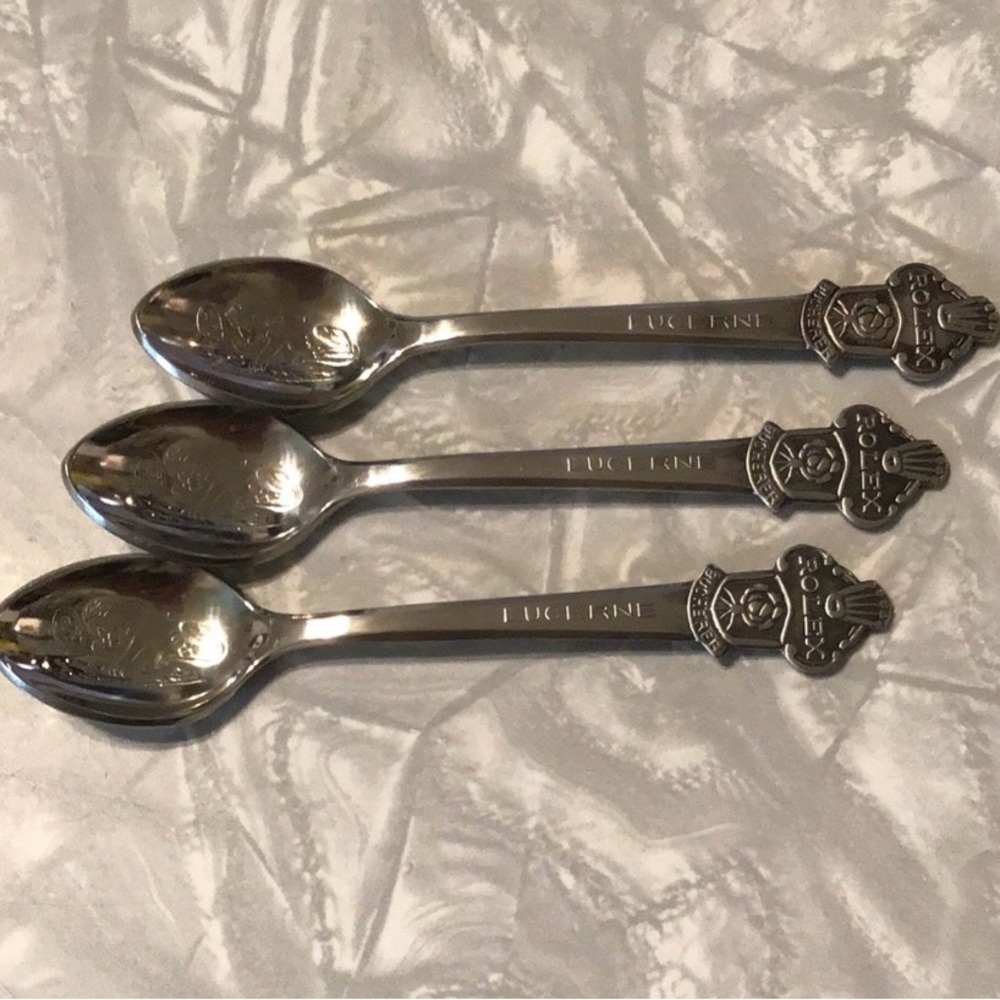 ROLEX collectible spoons 3 Lucerne Bucherer Rolex